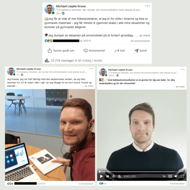 Eksempler på forskellige formater til LinkedIn